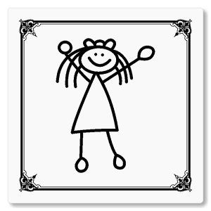 WC dívky, 118x118mm, bílá, Nebraska